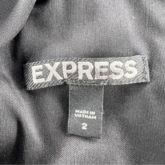 SIZE 2 EXPRESS BLACK SLEEVELESS FORMAL EVENT DRESS GOTH COCKTAIL WEDDING - Picture 8 of 9